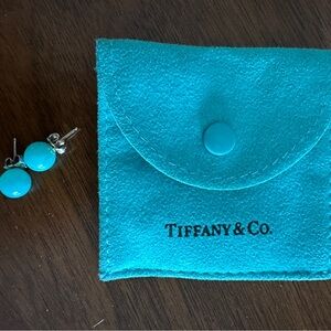 Tiffany & Co. 925 silver 8mm Amazonite/Turquoise Earrings